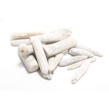 Decorazioni sparse WENDY, legno galleggiante, 4-14 cm, 400 g, bianco calcinato