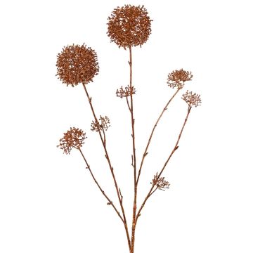 Ramo artificiale di skimmia LOBUS, rame, 90 cm, Ø 4-8,5 cm