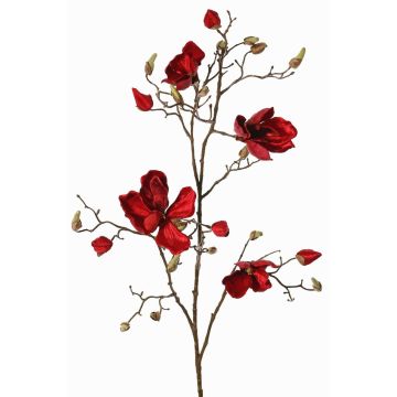 Ramo di magnolia artificiale in velluto JACKA, rosso, 105cm Ramo di magnolia artificiale in velluto JACKA, rosso, 105cm