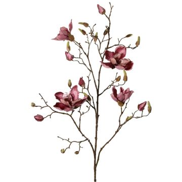 Ramo di magnolia artificiale in velluto JACKA, rosa antico, 105 cm