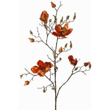 Ramo di magnolia artificiale in velluto JACKA, arancione, 105cm Ramo di magnolia artificiale in velluto JACKA, arancione, 105cm