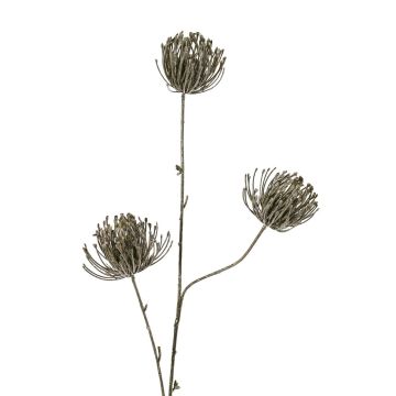Ramo artificiale con spilli Protea KAPO con glitter, verde oliva, 85 cm, Ø 8 cm