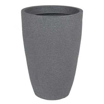 Vaso da fiori in plastica PINIOS, effetto pietra, grigio, 77 cm, Ø 53 cm