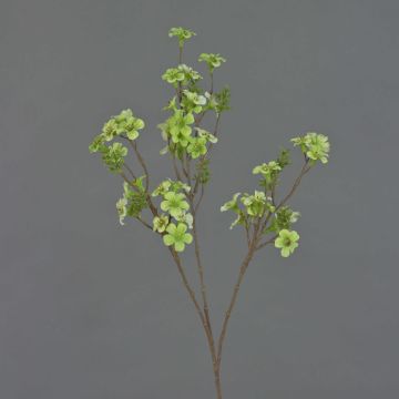Ramo artificiale di pianta del tè ZEWENGA con fiori, verde chiaro, 85 cm