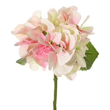 Fiori artificiali di ortensie CHIDORI, rosa scuro crema, 30 cm, Ø 13 cm