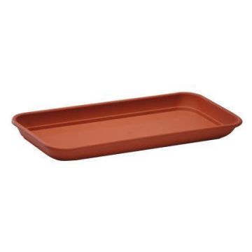 Sottopiantiera rettangolare URMINA in plastica, terracotta, 47x16x3 cm