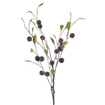 Ramo di prugna artificiale JOSIANA con frutti, viola scuro, 105 cm