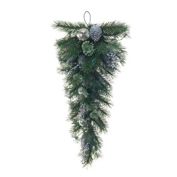 Abete artificiale CICILIA, appeso, pigne, palline, bacche, verde-argento, 75cm Abete artificiale CICILIA, appeso, pigne, palline, bacche, verde-argento, 75cm