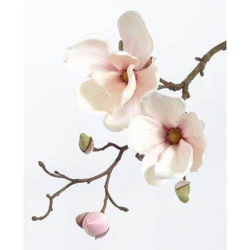 Ramo di magnolia artificiale MALBINE, bianco-rosa, 50cm, Ø6-10cm