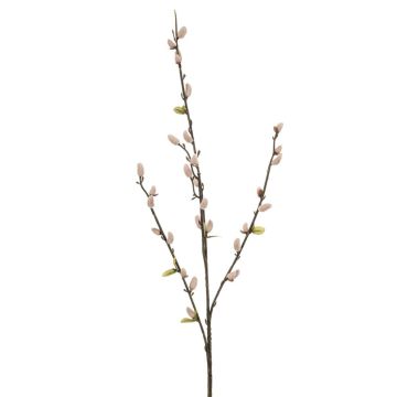 Ramo artificiale di salice a ciuffetti NIELSON con fiori, rosa tenue, 80 cm