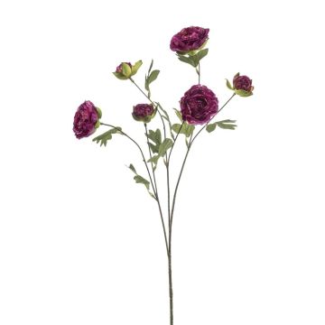 Ramo artificiale di ranuncoli DAVELLA, viola scuro, 80 cm