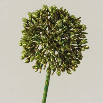 Allium artificiale HELLA, glitter, verde-dorato, 45cm