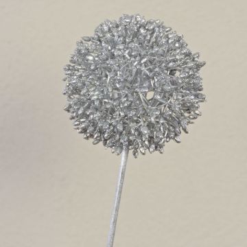 Allium artificiale HELLA, glitter, argento, 75cm, Ø11cm