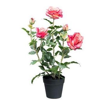 Fiore artificiale rosa FURHYN in vaso decorativo, rosa, 60 cm