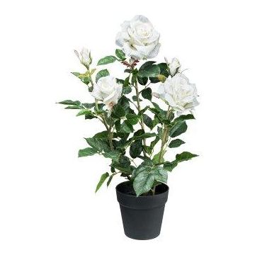 Fiore artificiale rosa FURHYN in vaso decorativo, bianco, 60 cm