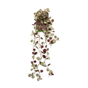 Pianta artificiale ricadente Saxifraga SAELFES su stelo, verde-rosso bordeaux, 85 cm