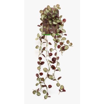 Pianta artificiale ricadente Saxifraga SAELFES su stelo, verde-rosso bordeaux, 85 cm