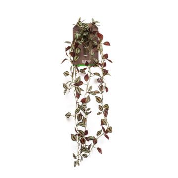 Pianta artificiale ricadente Tradescantia zebrina SAELFES su stelo, verde-rosso bordeaux, 85 cm