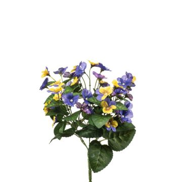 Pansé artificiale NORHA su bastoncino, giallo-blu-lilla, 30 cm