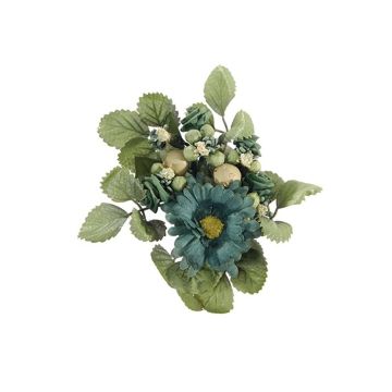Corona artificiale di candele AMARINA con gerbera, rosa, blu-verde, Ø10cm Corona artificiale di candele AMARINA con gerbera, rosa, blu-verde, Ø10cm
