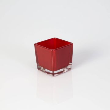 Lanterna di vetro KIM EARTH, rosso, 6x6x6cm Lanterna di vetro KIM EARTH, rosso, 6x6x6cm