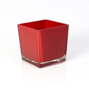Vaso da fiori in vetro KIM EARTH, rosso, 12x12x12cm