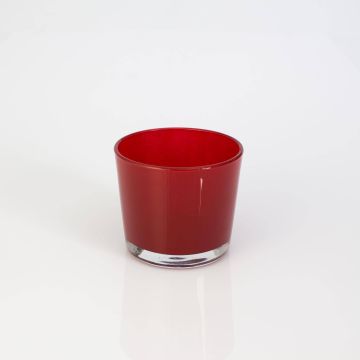 Portacandela grande ALENA, vetro, rosso, 8,5cm, Ø10cm