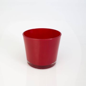 Vaso da piante in vetro ALENA, rosso, 12,5cm, Ø14,5cm