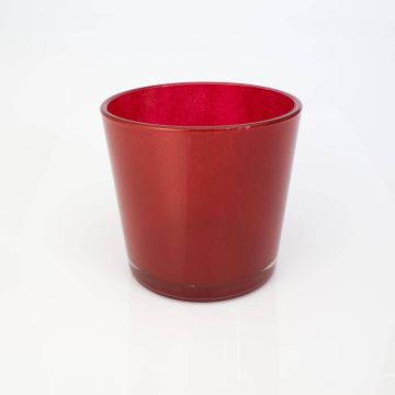 Vaso da piante in vetro ALENA, rosso, 16cm, Ø17cm