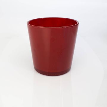 Vaso da piante in vetro ALENA, rosso, 19cm, Ø18,5cm