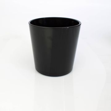 Vaso da piante in vetro ALENA, nero, 19cm, Ø18,5cm