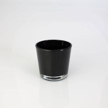 Vaso da piante in vetro ALENA, nero, 10,5cm, Ø11,5cm