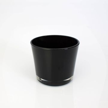 Vaso da piante in vetro ALENA, nero, 12,5cm, Ø14,5cm