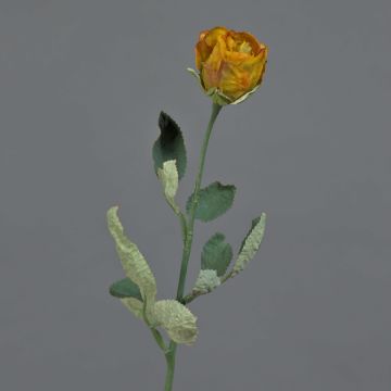 Rosa artificiale FREIDA, Eco Collection, giallo-arancio, 60 cm, Ø 4 cm