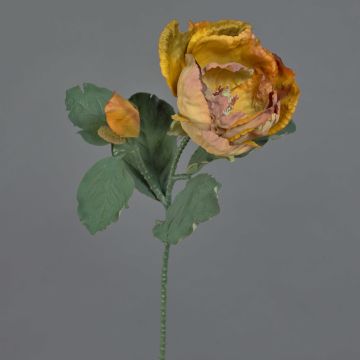 Fiore artificiale magnolia GARETHO, Eco Collection, giallo arancio, 70 cm, Ø 10 cm