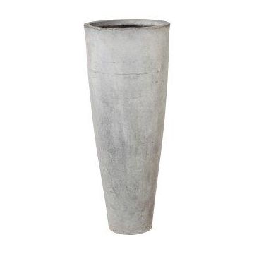 Vaso da fiori rotondo alto NARUKO, 3 pezzi, fibra di vetro, grigio, 25x60 cm, 33x80 cm, 41x100 cm