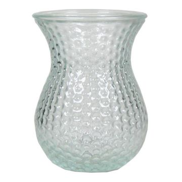 Vaso da fiori in vetro LAUMA con motivo, trasparente, 19 cm, Ø 14 cm