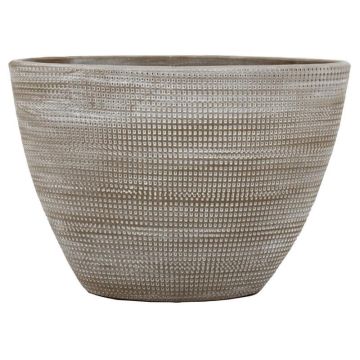 Vaso da fiori ovale in ceramica ILSE con venature, taupe, 32x16x23 cm