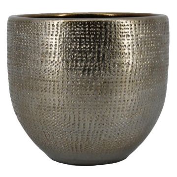 Vaso da fiori in ceramica ILSE con venature, oro, 36 cm, Ø 39 cm