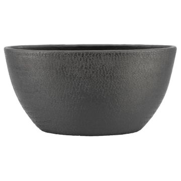 Coprivaso ovale in ceramica DEIRA con venature, nero opaco, 49x20x25 cm
