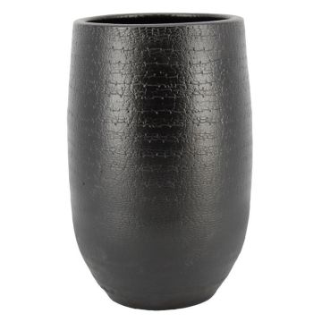 Vaso in ceramica DEIRA con venature, nero opaco, 50 cm, Ø 29 cm Vaso in ceramica DEIRA con venature, nero opaco, 50 cm, Ø 29 cm