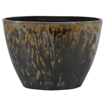 Coprivaso ovale ELIEL in ceramica, maculato, marrone-blu, 32x15x22 cm Coprivaso ovale ELIEL in ceramica, maculato, marrone-blu, 32x15x22 cm