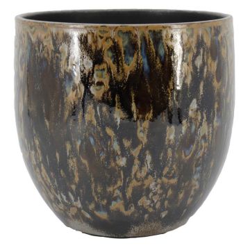Coprivaso ELIEL in ceramica, maculato, marrone-blu, 28 cm, Ø 28 cm