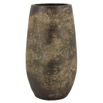 Vaso da fiori in ceramica AROON con venature, verde antico, 50 cm, Ø 26 cm