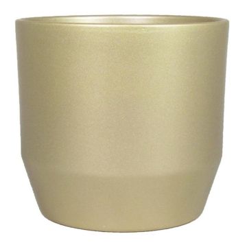 Vaso da fiori LENAS, ceramica, oro perlato opaco, 18,5 cm, Ø 19,5 cm