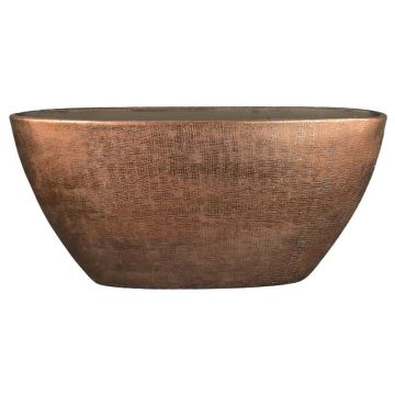 Ciotola AGAPE, a forma di barca, ceramica, con venature, rame, 73x17x36 cm Ciotola AGAPE, a forma di barca, ceramica, con venature, rame, 73x17x36 cm