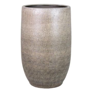 Vaso decorativo AGAPE, ceramica, con venature, bianco-marrone, 40 cm, Ø 26 cm
