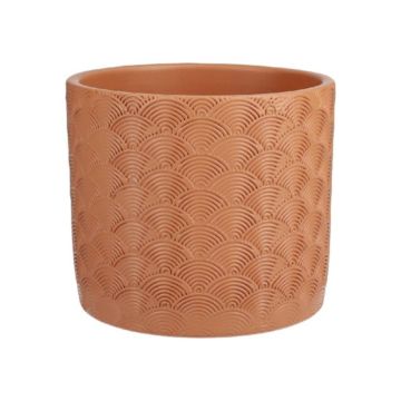 Vaso in ceramica FERDINANTA con motivo, terracotta opaca, 13,1 cm, Ø 15,5 cm