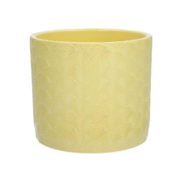 Vaso in ceramica FERDINANTA con motivo, giallo opaco, 13,1 cm, Ø 15,5 cm Vaso in ceramica FERDINANTA con motivo, giallo opaco, 13,1 cm, Ø 15,5 cm