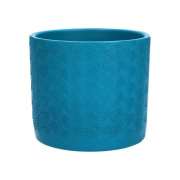 Vaso in ceramica FERDINANTA con motivo, turchese opaco, 12,3 cm, Ø 13,5 cm Vaso in ceramica FERDINANTA con motivo, turchese opaco, 12,3 cm, Ø 13,5 cm